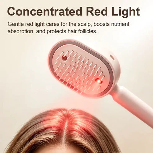 Self-Cleaning Hair Brush – Massage Detangling Brush for All Hair Types, One-Click Bristle Retraction for Easy Hair Removal, Scalp Massage & Smoother Hair