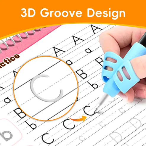 TIMETOME Reusable Grooved Handwriting Workbook for Kids – 6 Books Set, Math, Words & Drawing | Magic Disappearing Ink Practice Notebook, School Supplies Gift