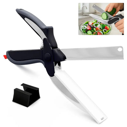 Quick-Cut 2-in-1 Kitchen Scissors: Built-in Cutting Board for Fast Meal Prep