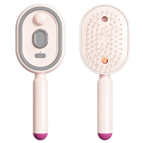 Self-Cleaning Hair Brush – Massage Detangling Brush for All Hair Types, One-Click Bristle Retraction for Easy Hair Removal, Scalp Massage & Smoother Hair