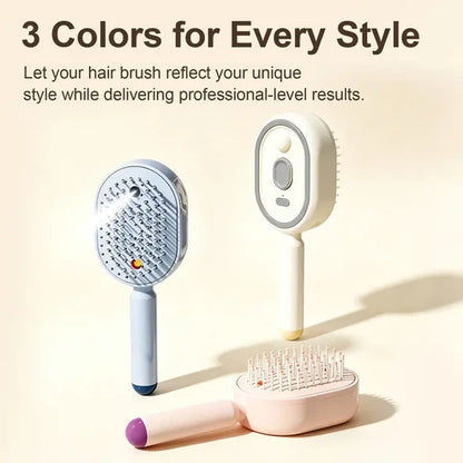 Self-Cleaning Hair Brush – Massage Detangling Brush for All Hair Types, One-Click Bristle Retraction for Easy Hair Removal, Scalp Massage & Smoother Hair