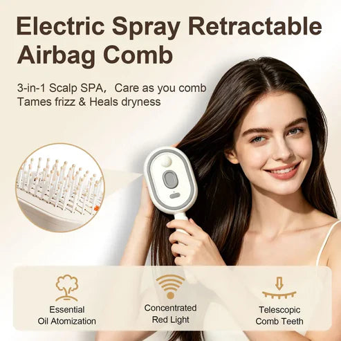 Self-Cleaning Hair Brush – Massage Detangling Brush for All Hair Types, One-Click Bristle Retraction for Easy Hair Removal, Scalp Massage & Smoother Hair