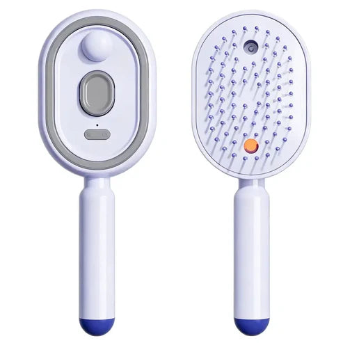 Self-Cleaning Hair Brush – Massage Detangling Brush for All Hair Types, One-Click Bristle Retraction for Easy Hair Removal, Scalp Massage & Smoother Hair
