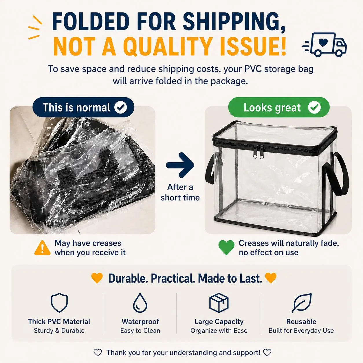 Large Clear Plastic Storage Box with Zipper Lid – Heavy-Duty Organizer for Home, Camping & Moving. Length: 12.47 ft Width: 7.87 ft Height: 10.50 ft