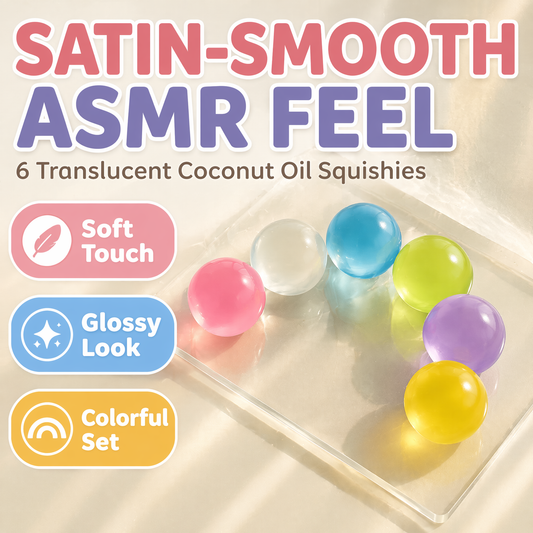 High-Value 6-Pack: 6-Pack Coconut Oil Squishy Set – Ultra-Soft Transparent Sensory Stress Relief Toys for Kids & Adults, Durable Fidgets for Anxiety & Focus
