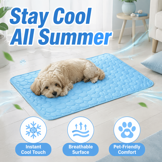 Premium Latex Cooling Mat for Pets – Breathable & Comfortable Ice Silk Summer Cooling Pad for Dogs and Cats