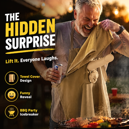 Funny BBQ Apron with Hidden Surprise – Hilarious Gag Gift for Parties, Grilling, & Social Gatherings