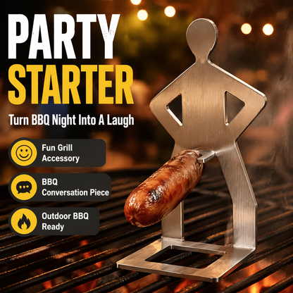 Funny Novelty Hot Dog Roaster - Unique Stainless Steel BBQ Skewer for Grilling Sausages, Hilarious Gag Gift for Grill Masters & Backyard Parties, Durable & Reusable Cooking Accessory