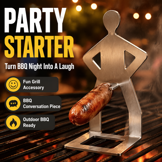 Funny Novelty Hot Dog Roaster - Unique Stainless Steel BBQ Skewer for Grilling Sausages, Hilarious Gag Gift for Grill Masters & Backyard Parties, Durable & Reusable Cooking Accessory