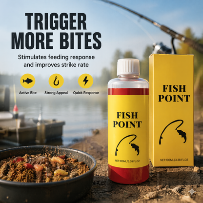 Fish Point Fishing Scent Attractant - Concentrated Red Worm Liquid for Bait Enhancement (100ml)