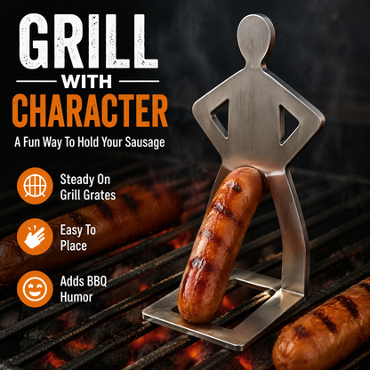 Funny Novelty Hot Dog Roaster - Unique Stainless Steel BBQ Skewer for Grilling Sausages, Hilarious Gag Gift for Grill Masters & Backyard Parties, Durable & Reusable Cooking Accessory