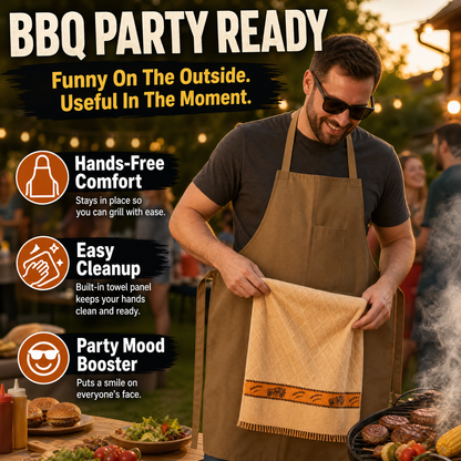 Funny BBQ Apron with Hidden Surprise – Hilarious Gag Gift for Parties, Grilling, & Social Gatherings