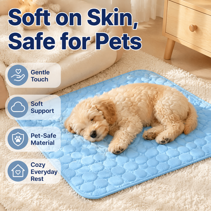 Premium Latex Cooling Mat for Pets – Breathable & Comfortable Ice Silk Summer Cooling Pad for Dogs and Cats