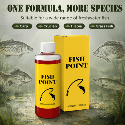 Fish Point Fishing Scent Attractant - Concentrated Red Worm Liquid for Bait Enhancement (100ml)