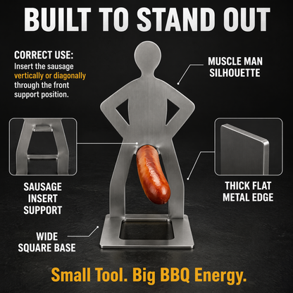 Funny Novelty Hot Dog Roaster - Unique Stainless Steel BBQ Skewer for Grilling Sausages, Hilarious Gag Gift for Grill Masters & Backyard Parties, Durable & Reusable Cooking Accessory