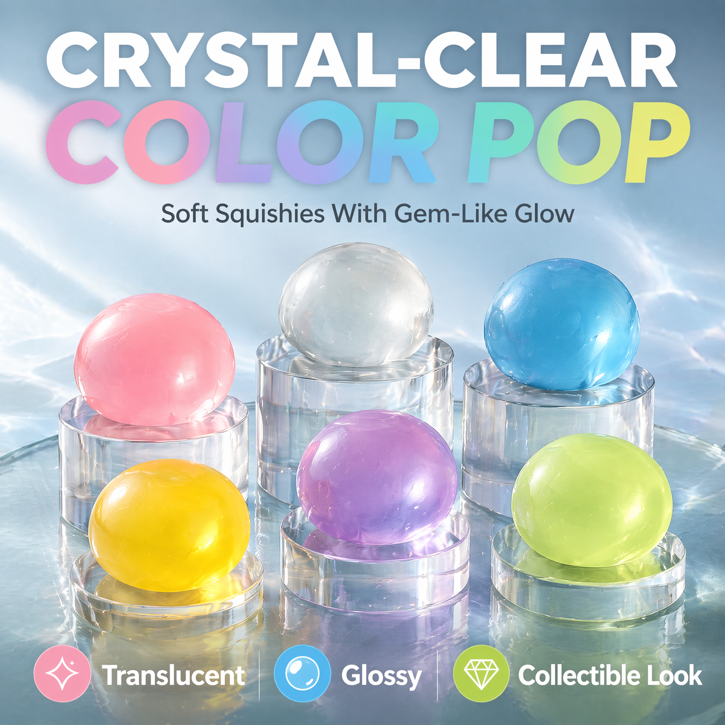 High-Value 6-Pack: 6-Pack Coconut Oil Squishy Set – Ultra-Soft Transparent Sensory Stress Relief Toys for Kids & Adults, Durable Fidgets for Anxiety & Focus