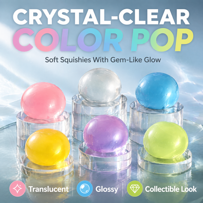 High-Value 6-Pack: 6-Pack Coconut Oil Squishy Set – Ultra-Soft Transparent Sensory Stress Relief Toys for Kids & Adults, Durable Fidgets for Anxiety & Focus