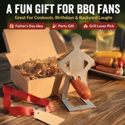 Funny Novelty Hot Dog Roaster - Unique Stainless Steel BBQ Skewer for Grilling Sausages, Hilarious Gag Gift for Grill Masters & Backyard Parties, Durable & Reusable Cooking Accessory