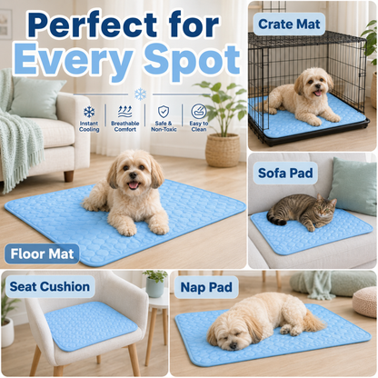 Premium Latex Cooling Mat for Pets – Breathable & Comfortable Ice Silk Summer Cooling Pad for Dogs and Cats