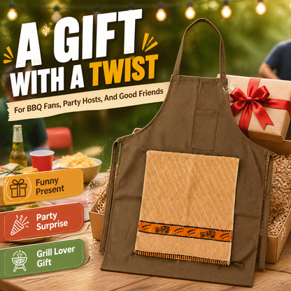 Funny BBQ Apron with Hidden Surprise – Hilarious Gag Gift for Parties, Grilling, & Social Gatherings