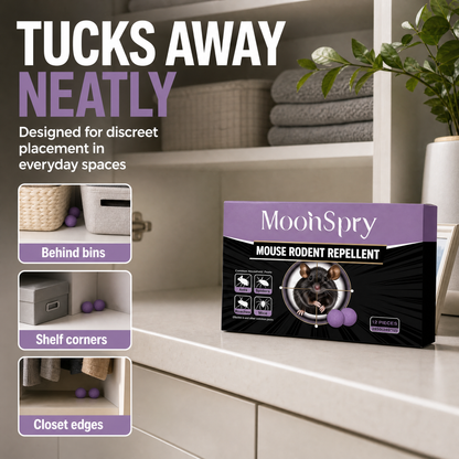 MoonSpry Mouse & Rodent Repellent – 12 Pack Purple Repellent Balls for Kitchens, Cabinets & Storage Areas – Helps Deter Common Household Pests Including Ants, Spiders, and Roaches