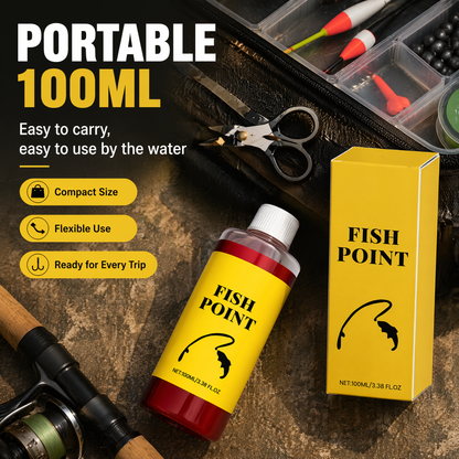 Fish Point Fishing Scent Attractant - Concentrated Red Worm Liquid for Bait Enhancement (100ml)
