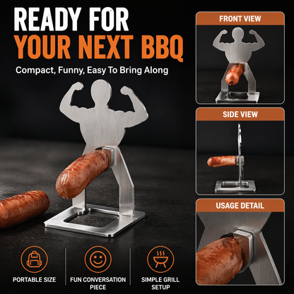 Funny Novelty Hot Dog Roaster - Unique Stainless Steel BBQ Skewer for Grilling Sausages, Hilarious Gag Gift for Grill Masters & Backyard Parties, Durable & Reusable Cooking Accessory