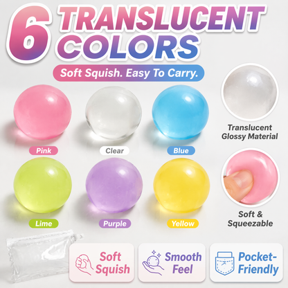 High-Value 6-Pack: 6-Pack Coconut Oil Squishy Set – Ultra-Soft Transparent Sensory Stress Relief Toys for Kids & Adults, Durable Fidgets for Anxiety & Focus