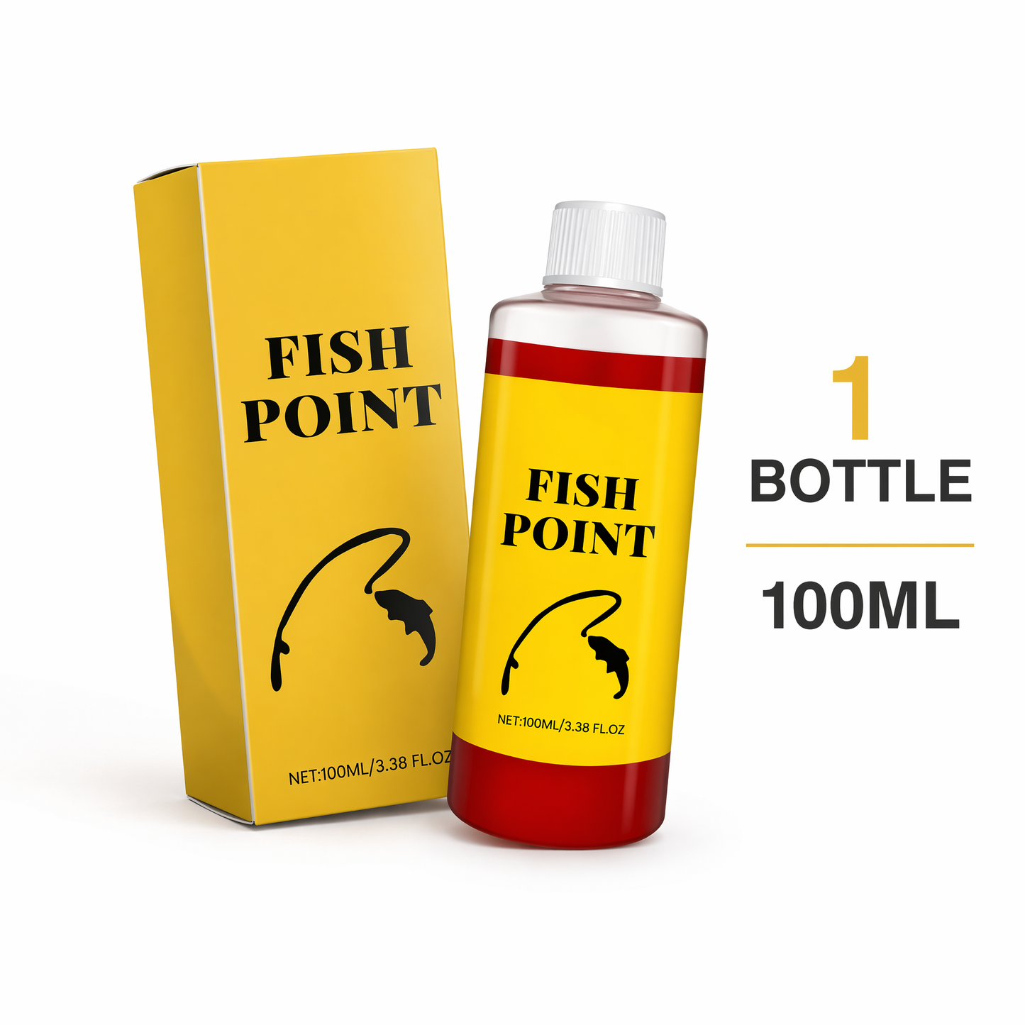 Fish Point Fishing Scent Attractant - Concentrated Red Worm Liquid for Bait Enhancement (100ml)