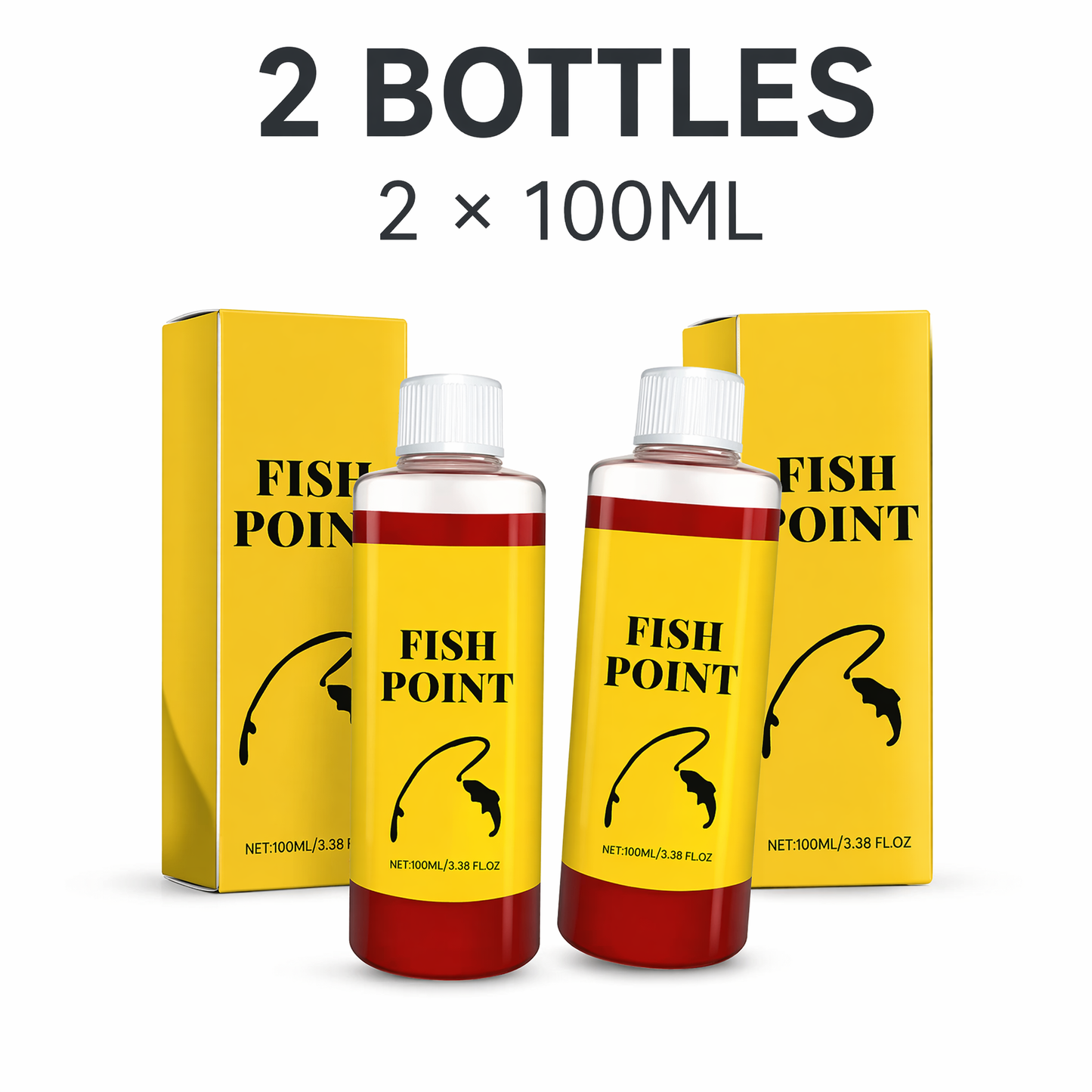 Fish Point Fishing Scent Attractant - Concentrated Red Worm Liquid for Bait Enhancement (100ml)